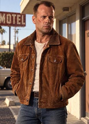 Куртка шкіряна чоловіча redskins type b32 suede leather trucker jacket mens xxl brown pulp fiction style