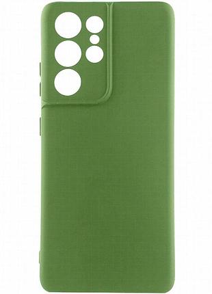 Чехол silicone cover ummi lakshmi full camera (aa) для samsung galaxy s22 ultra зеленый / dark green