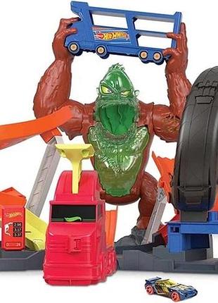 Автомобільний трек для хлопчика hot wheels toxic gorilla slam gas station mattel