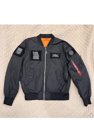 Куртка чоловіча alpha industries l-2b flex badge чорна