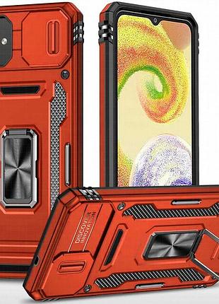 Ударопрочный чехол camshield army ring для samsung galaxy a06 красный / red