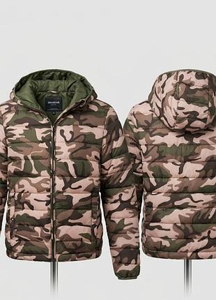 Хлот'яча осіння pull& bear куртка еко пух камуфляжного кольору р.s.