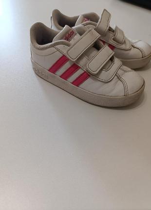 Кросівки для дівчинки adidas білі з рожевим, 25 розмір