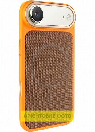 Чехол pc textile hybrid with magnetic fit для apple iphone 17 air (6.5") orange / brown