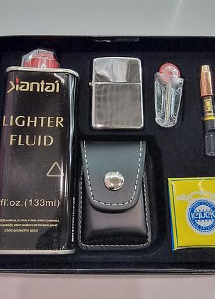 Подарунковий набір zippo з бензиновою запальничкою та аксесуарами
