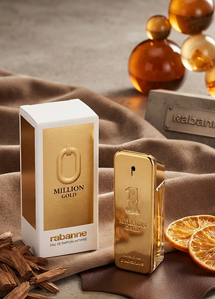 Rabanne million gold intense - древесный свежий
аромат для мужчин с аккордом акигалавуда, оранжевыми искрами мандарина миниатюра, 5 мл