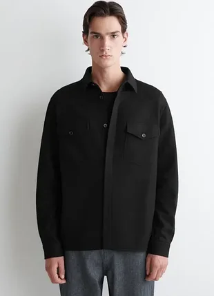 Верхняя мужская рубашка cos relaxed boiled-wool overshirt