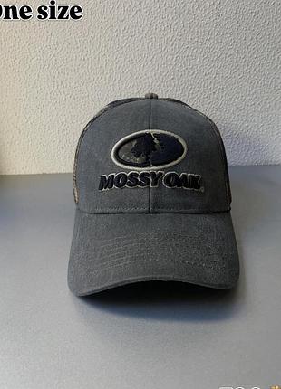Оригінальна бейсболка mossy oak темно сірий колір one size розмір