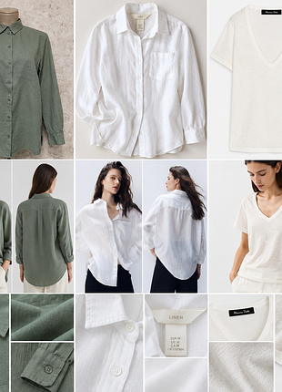 Лот: льон - 2 рубашки h&amp;m + футболка massimo dutti