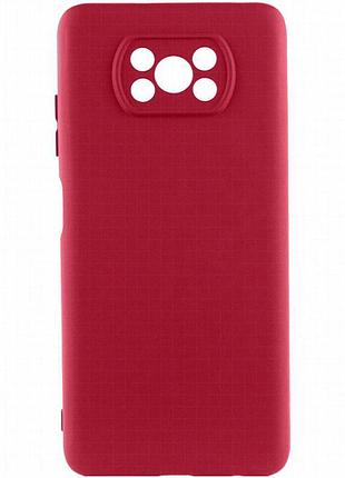 Чехол tpu getman liquid silk full camera для xiaomi poco x3 nfc / poco x3 pro бордовый / marsala