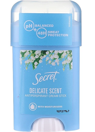 Кремовый дезодорант-антиперспирант secret platinum power delicate antiperspirant cream stik 40ml
