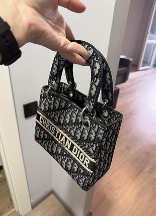 Сумка жіноча christian dior чорна з монограмою
