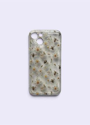 Чохол apple iphone 13 з квітковим принтом та бджолами