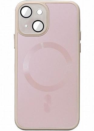 Чехол tpu+glass sapphire midnight with magnetic fit для apple iphone 15 (6.1") розовый / pink sand