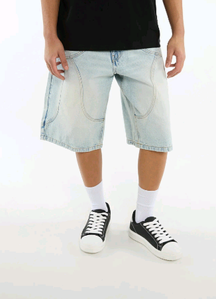 Джинсовые шорты baggy fsbn new yorker 05.03.030.0088 светло-синий р. l