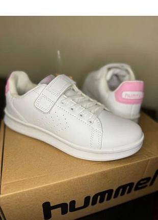 Кросівки для дівчаток hummel білі з рожевим