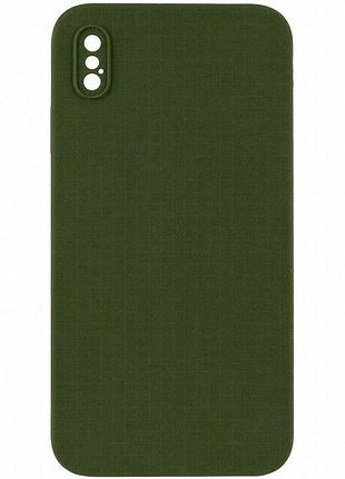 Чехол silk square full camera protective (aa) no logo для apple iphone x / xs (5.8") зеленый / dark olive