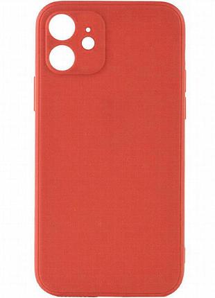 Силиконовый чехол candy full camera для apple iphone 12 (6.1") красный / camellia