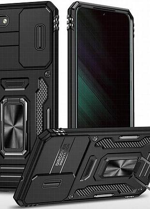 Ударопрочный чехол camshield army ring для samsung galaxy s21 fe черный / black