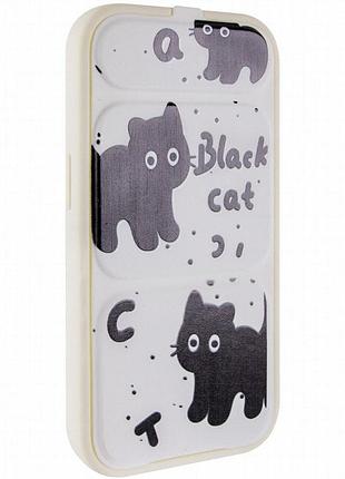 Чехол tpu panel stand для apple iphone 15 pro max (6.7") black cat