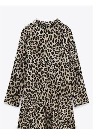Легкое леопардовое нарядное платье сукня zara xs