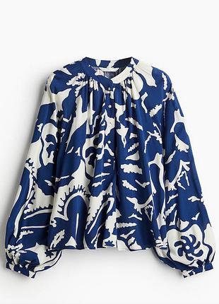 Блуза синьо біла h&m 3