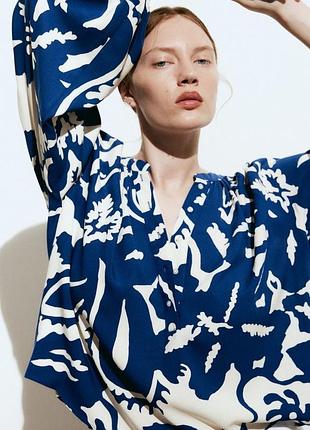 Блуза синьо біла h&m