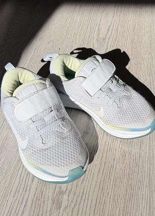 Кросівки для дітей nike, білі з салатовим, на липучках