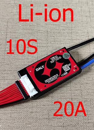 Bms daly 36v 10s 20a li-ion плата защиты аккумулятора с балансиром и датчиком ntc