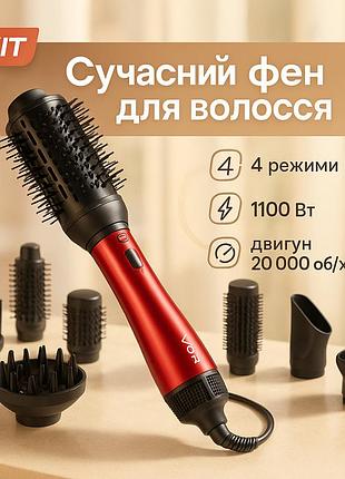 Фен з іонізацією і регулюванням температури vgr, фен брашинг, потужний фен-брашинг для волосся un-15