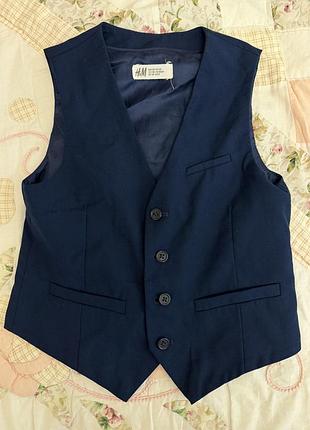 Жилетка для хлопчика h&m класична синя 128 см