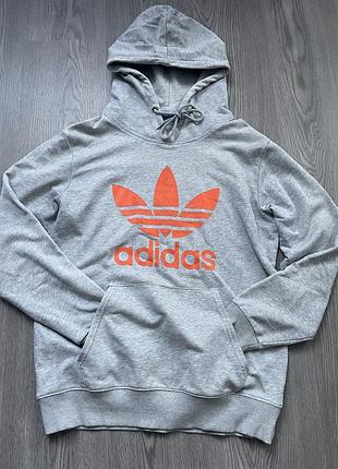 Hoodie adidas big logo orange 2
