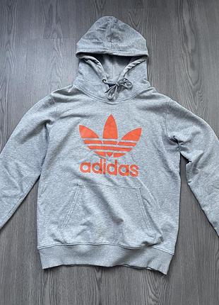 Hoodie adidas big logo orange