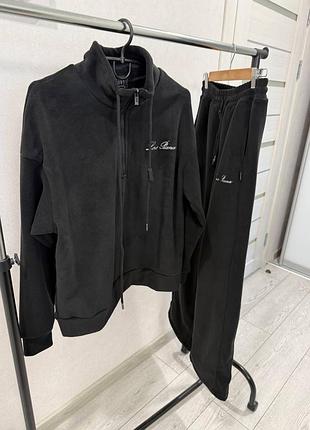 Спортивний костюм жіночий loro piana чорний флісовий s, l, xl