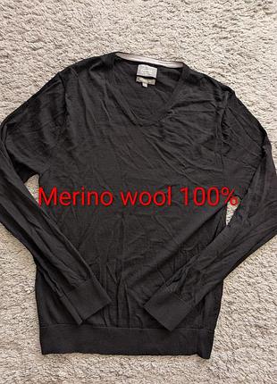 Легенький чоловічий джемпер linea з вовни мериноса, size m, стан ідеальний, плечі 44 підпахви 50 рукав 68 довжина 71, добре тягнеться
