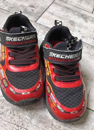 Детские кроссовки skechers для мальчика в гоночном стиле (стелька 16.5 см)