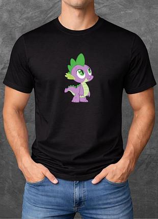Футболка унисекс с принтом my little pony spike базовая черная xs
