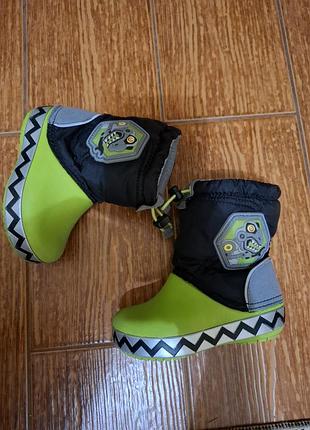 Черевики для хлопчика crocs, зелені, розмір c6, довжина устілки 13.2 см
