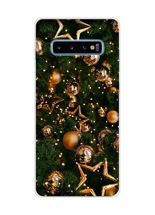 Чохол на samsung galaxy s10 plus :: золоті кульки (принт 162)