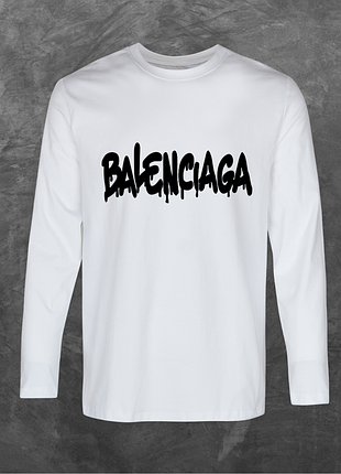 Лонгслив унисекс с принтом balenciaga (мод2) база белая s