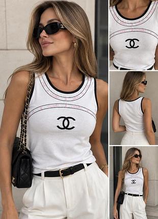 Футболка жіноча з принтом chanel  біла