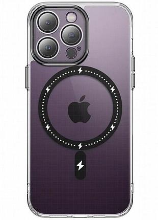 Чехол tpu+pc colorful with magnetic fit для apple iphone 14 pro (6.1") black