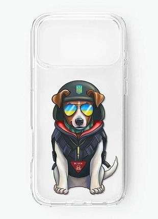 Прозрачный чехол на iphone 17 pro max пёс патрон (принт 4)