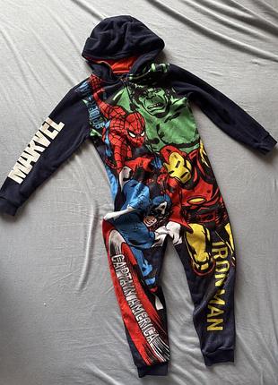 Піжама для хлопчика marvel утеплена різнокольорова