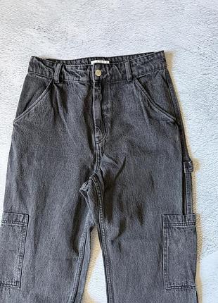 Джинси h&m work pants карго, сірі, розмір s-m 6