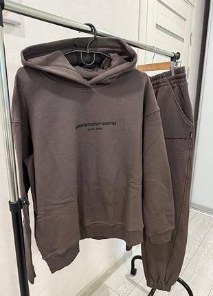 Спортивний костюм жіночий alexander wang, s-xl, лакоста на флісі