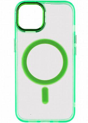 Чехол tpu iris with magnetic fit для apple iphone 12 pro max (6.7") салатовый