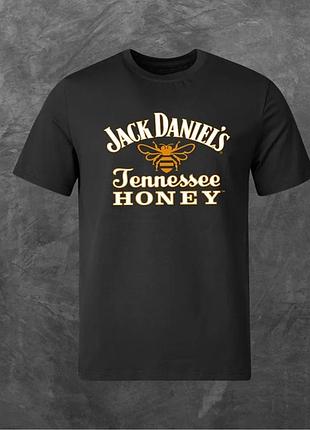 Футболка унісекс з принтом jack daniel`s honey джек базова чорна m