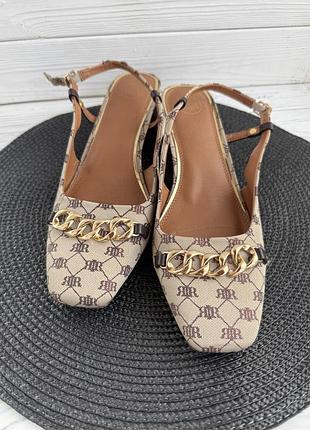 Жіночі босоніжки слінгбеки у стилі gucci з ланцюгом, беж/шоколад