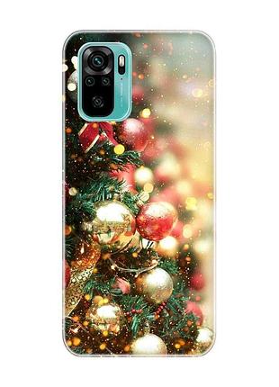 Чехол на xiaomi redmi note 10 / note 10s рождественская ёлка (новогодний принт 161)